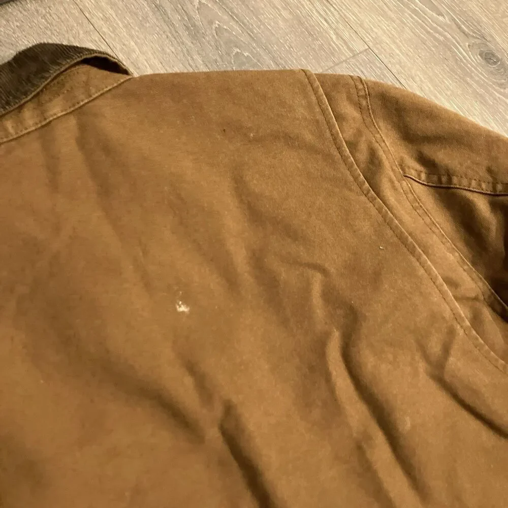 J‎ Crew Wallace Barnes Utility Jacket Mens S Brown Duck Canvas Corduroy Collar
